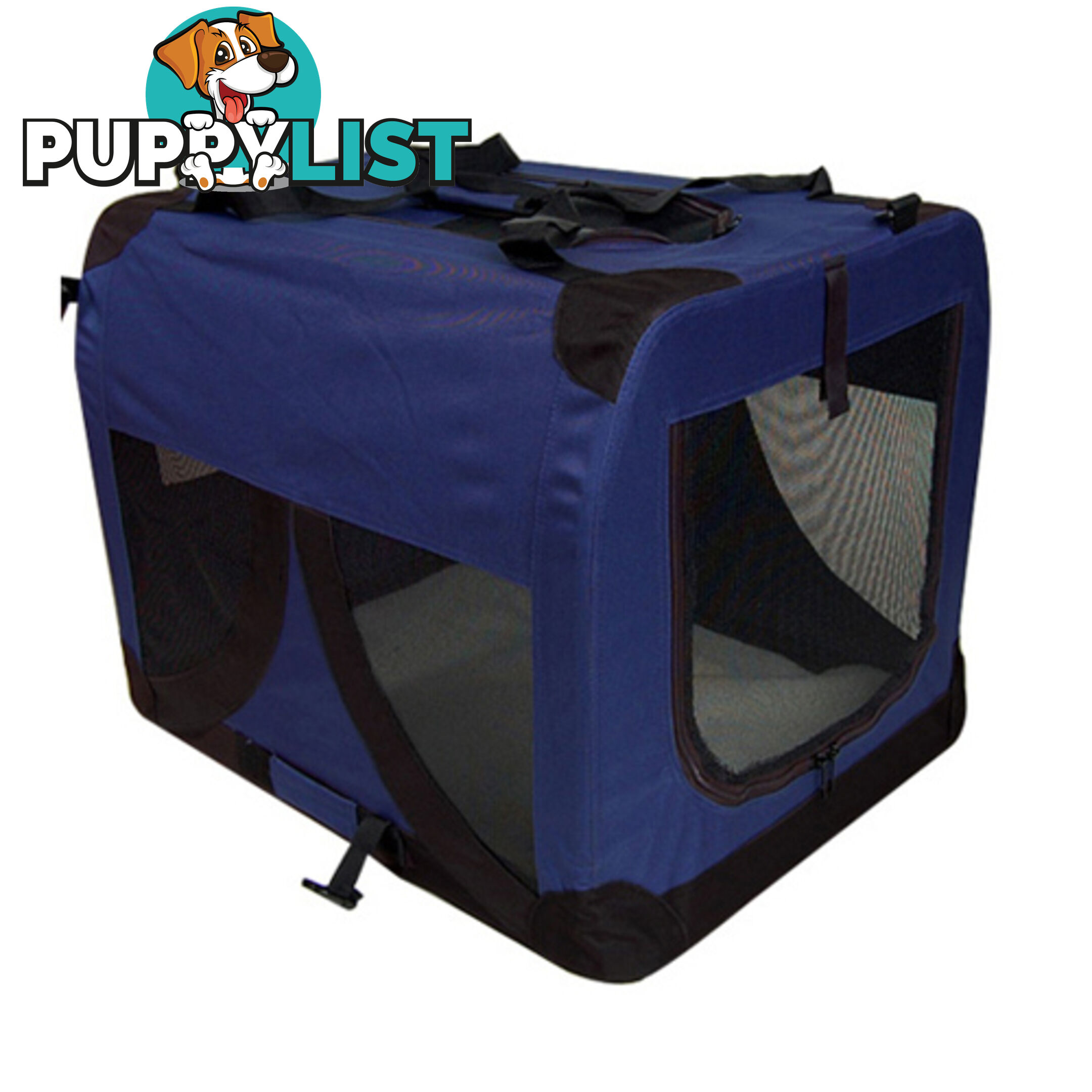 Large Portable Soft Pet Dog Crate Cage Kennel Blue