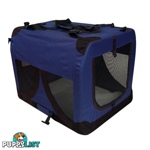 Large Portable Soft Pet Dog Crate Cage Kennel Blue