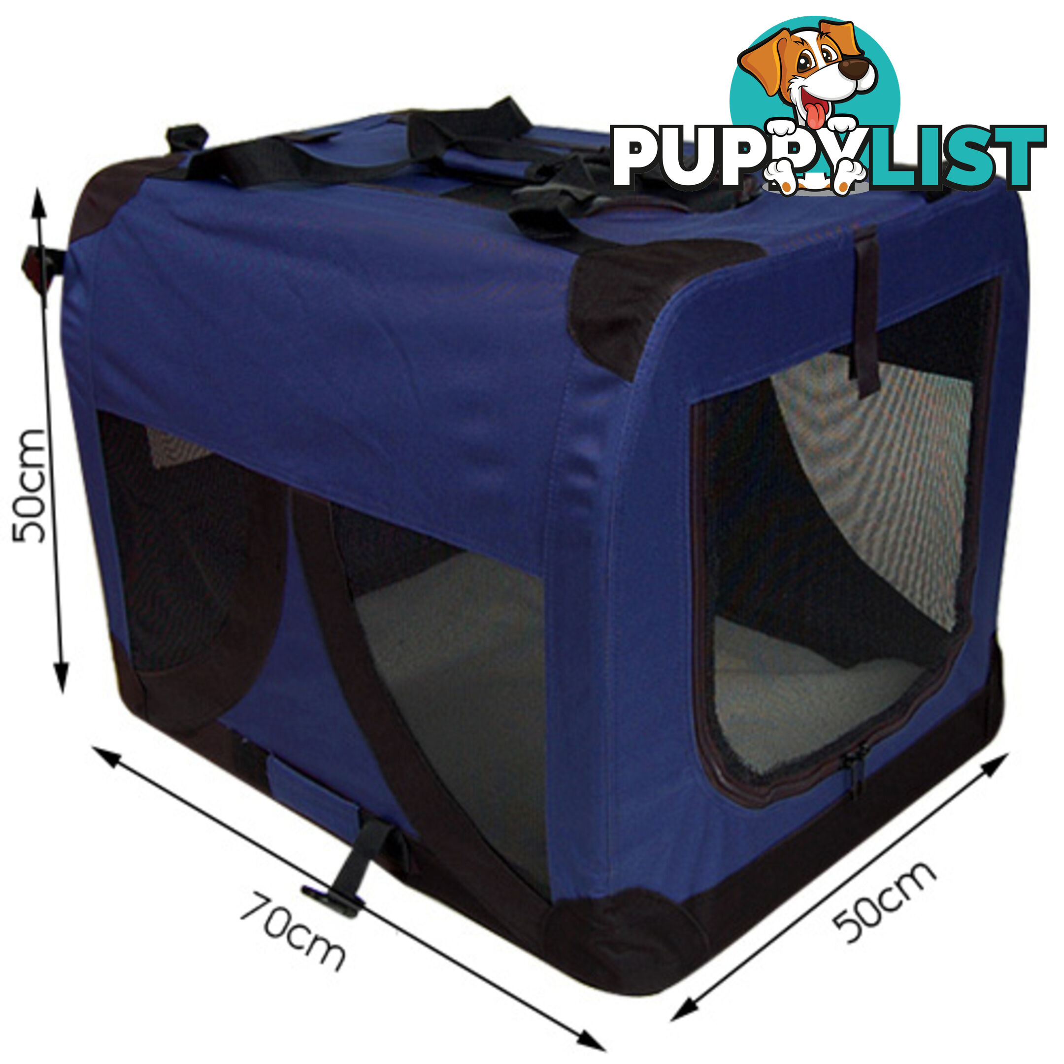 Large Portable Soft Pet Dog Crate Cage Kennel Blue