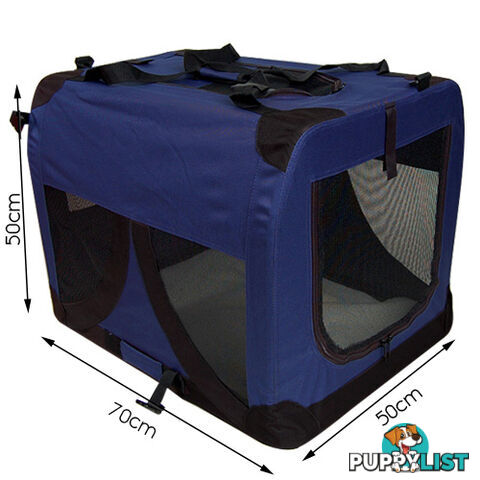 Large Portable Soft Pet Dog Crate Cage Kennel Blue