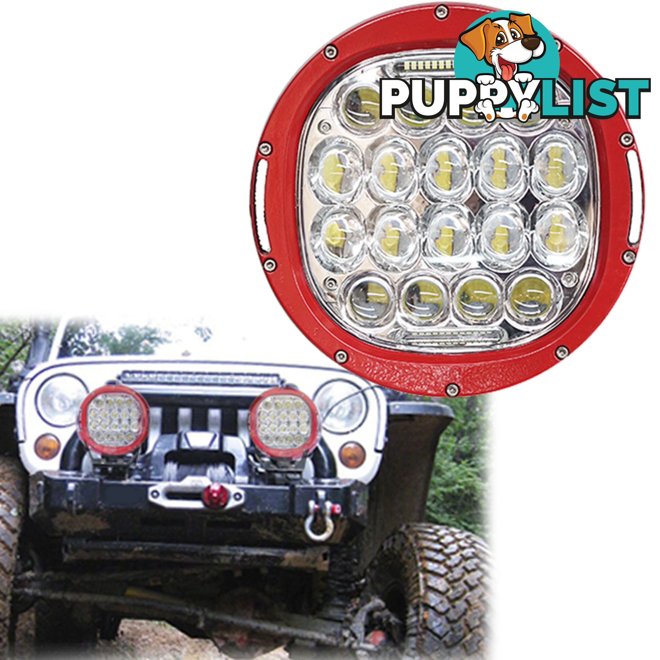 PAIR 185W CREE LED Driving Light Offroad Spotlights DRL Replace HID Bar 96W Red