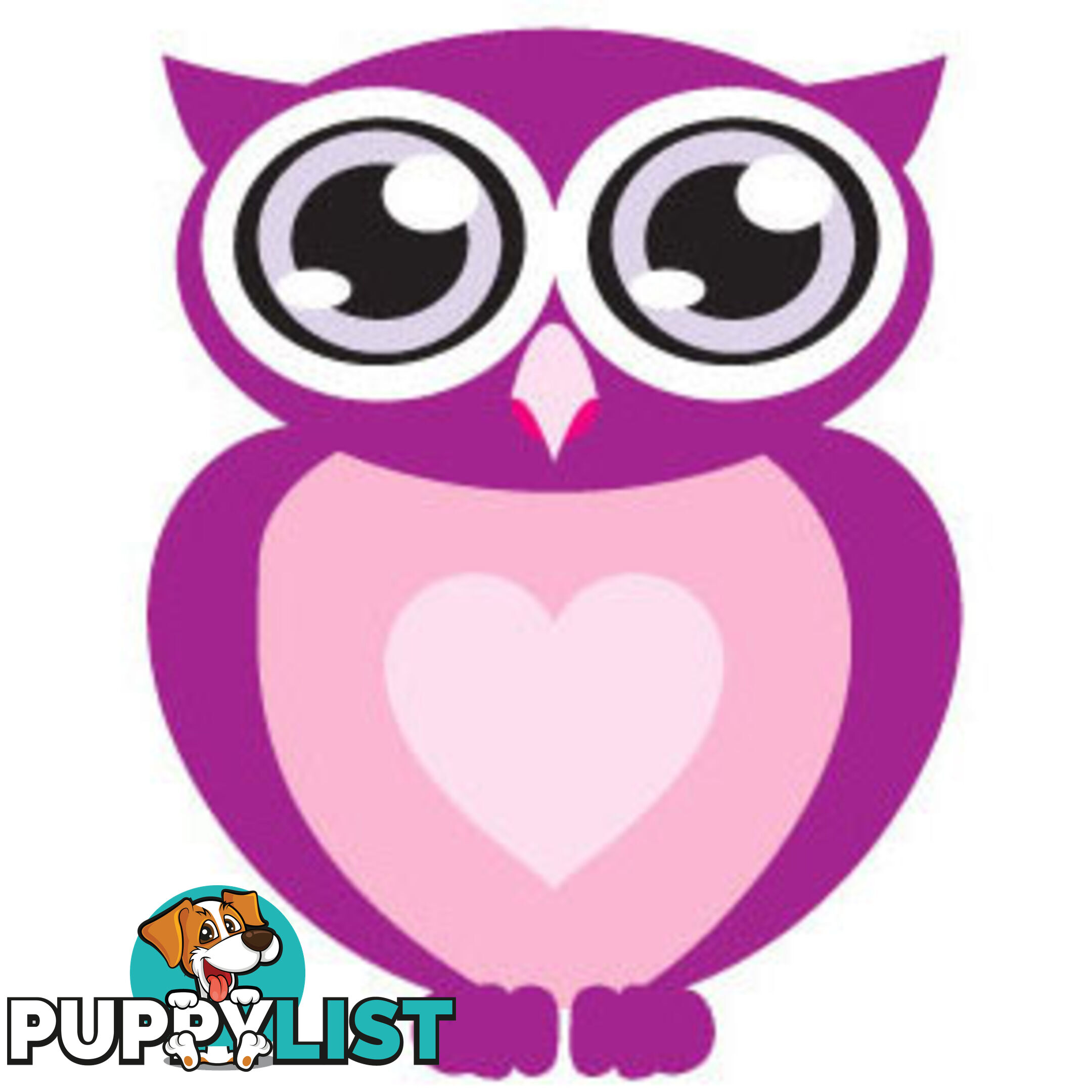 Purple owl with big eyes Wall Sticker - Totally Movable