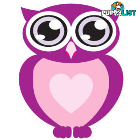 Purple owl with big eyes Wall Sticker - Totally Movable