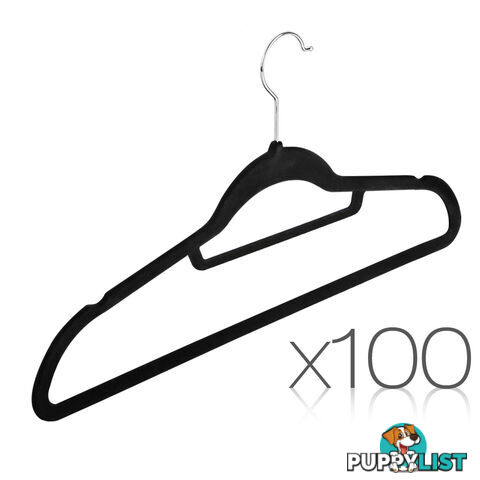 100 Pack Velvet Hangers with Tie Bar