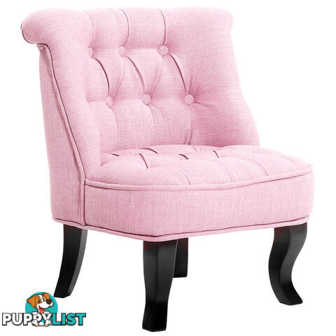 Lorraine Chair French Provincial Kid Fabric Sofa Pastel Pink