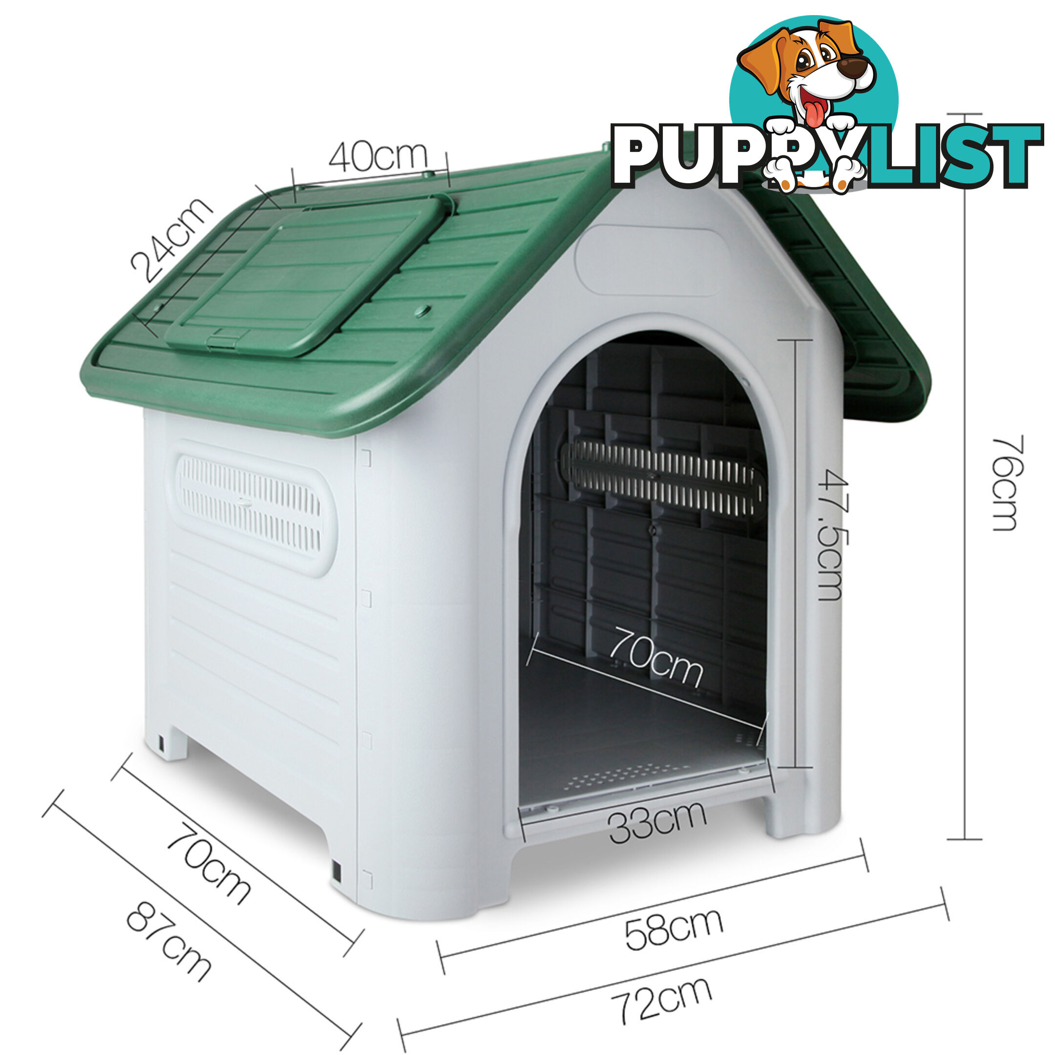 Green Dog Kennel _ 76CM