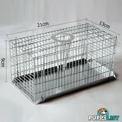 Set of 4 Humane Animal Trap Cage 21 x 13 x 9cm Silver