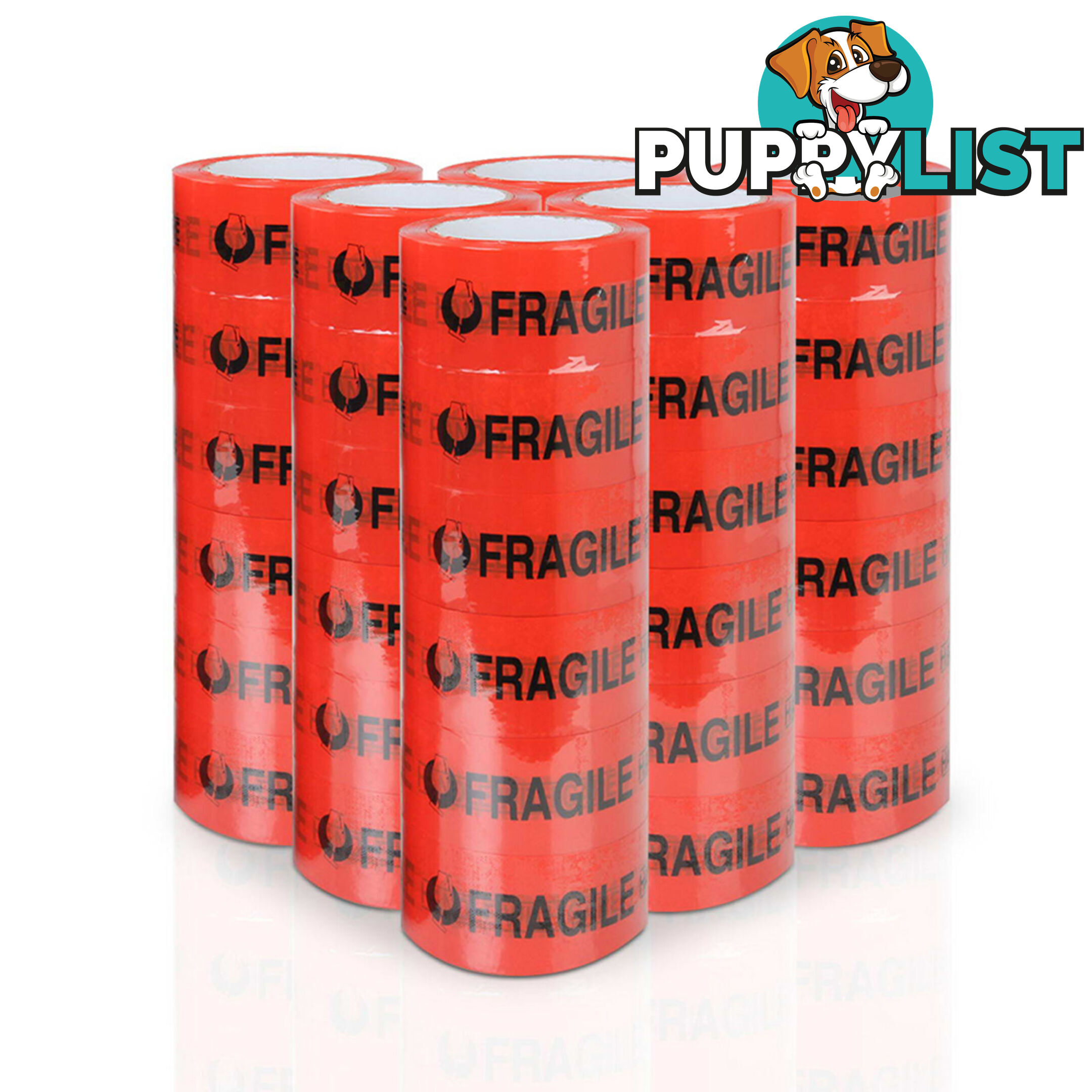 108 Rolls Red Fragile Tape 48mm x 75m