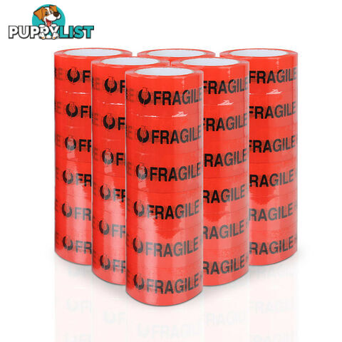 108 Rolls Red Fragile Tape 48mm x 75m