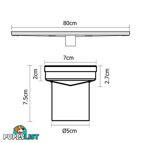 Square Stainless Steel Shower Grate Drain Floor Bathroom 800mm