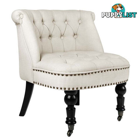 Lorraine Chair French Provincial Linen Fabric Sofa White