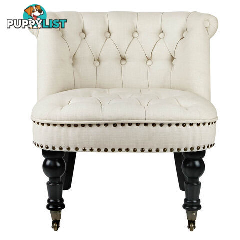 Lorraine Chair French Provincial Linen Fabric Sofa White