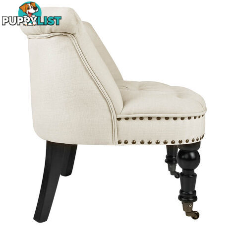 Lorraine Chair French Provincial Linen Fabric Sofa White