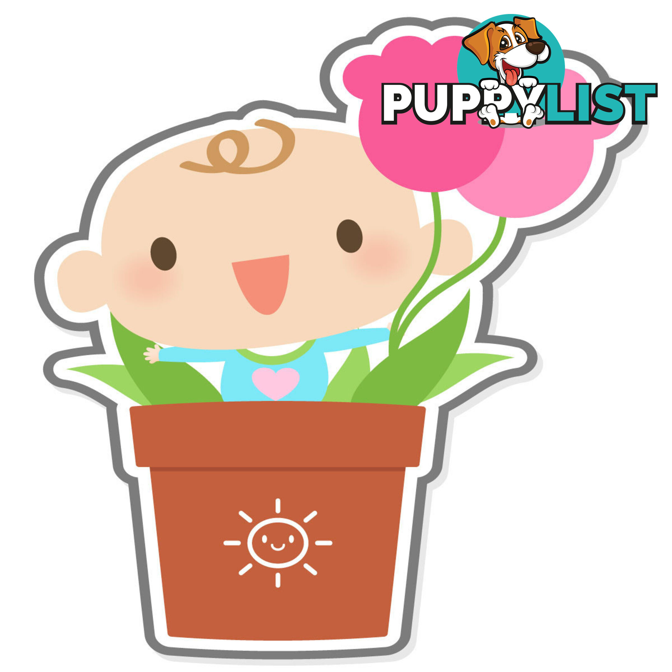 10 X Flowerpot Boy Wall Stickers - Totally Movable