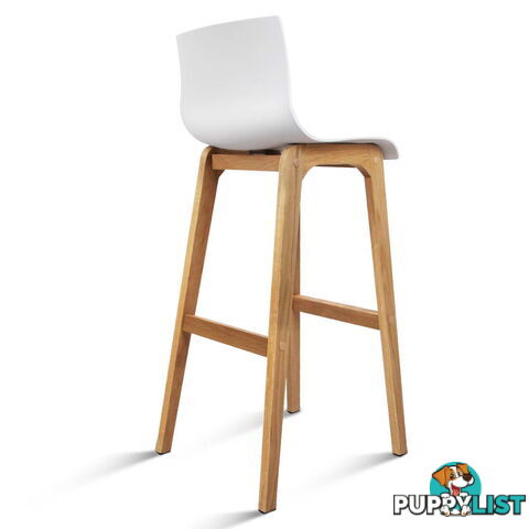 Set of 2 High Seat Back Barstools White