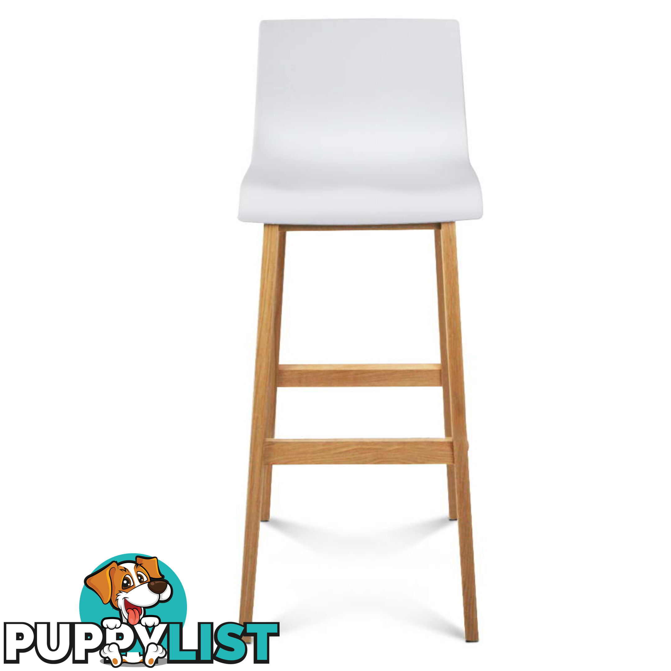 Set of 2 High Seat Back Barstools White