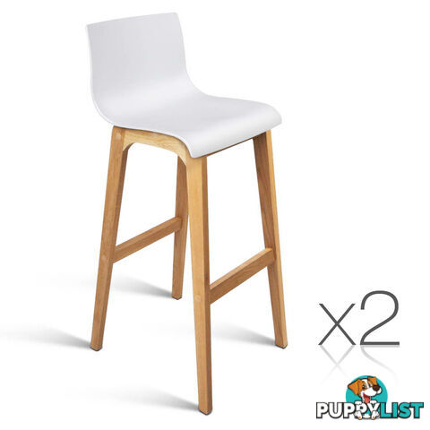 Set of 2 High Seat Back Barstools White