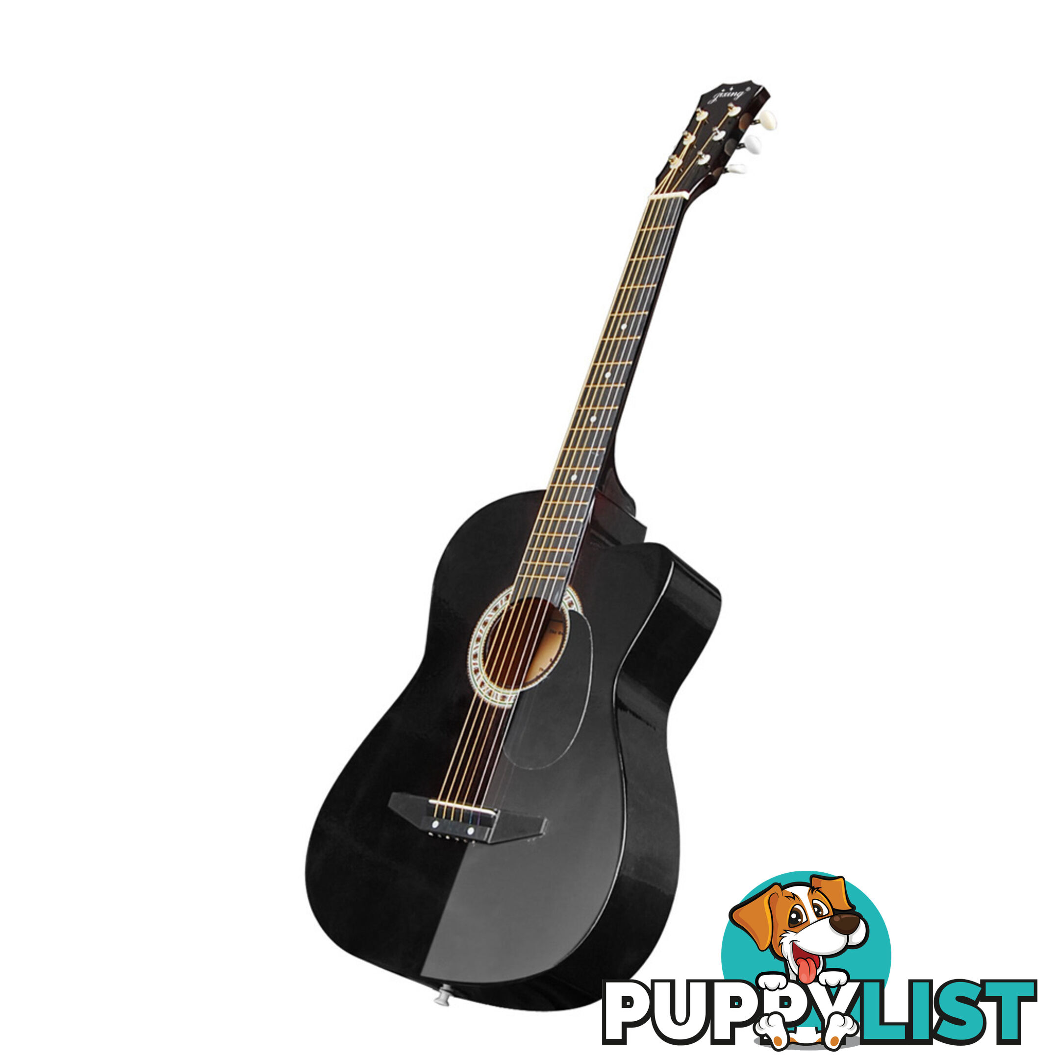 38 Inch Wooden Acoustic Guitar Black