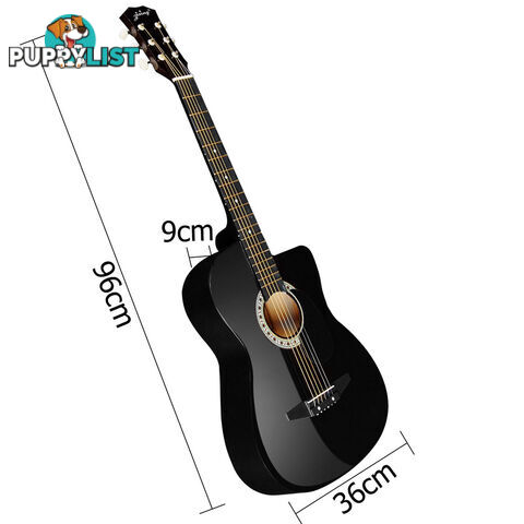 38 Inch Wooden Acoustic Guitar Black