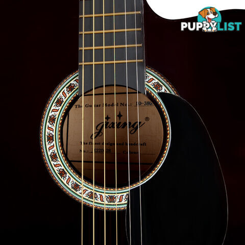 38 Inch Wooden Acoustic Guitar Black