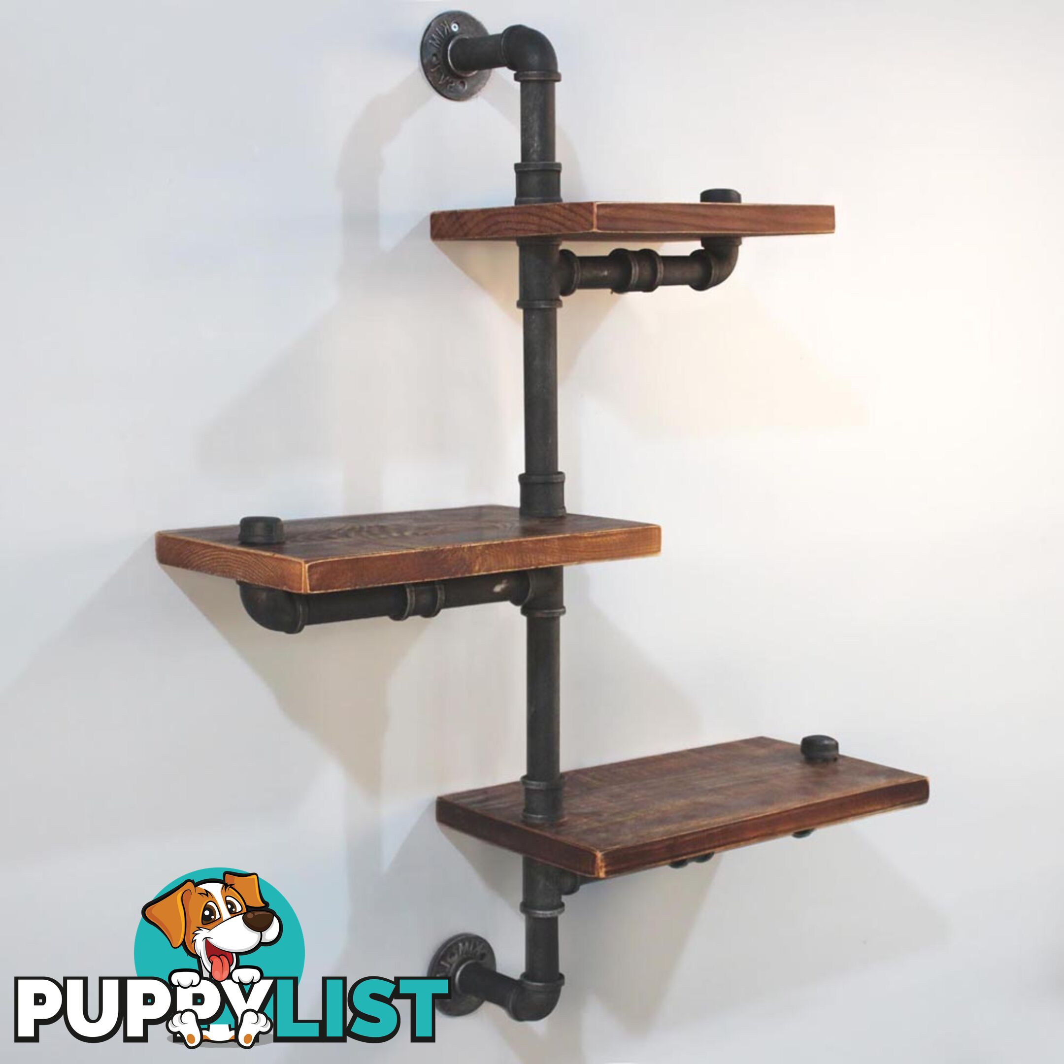 Rustic Industrial DIY Floating Pipe Shelf