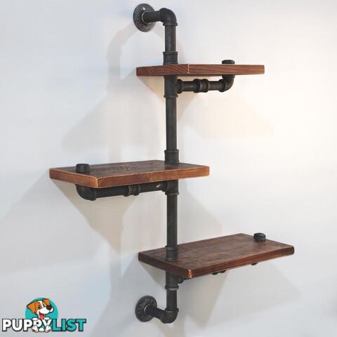 Rustic Industrial DIY Floating Pipe Shelf