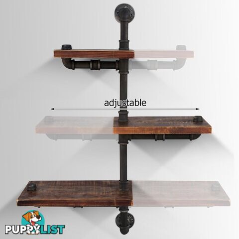 Rustic Industrial DIY Floating Pipe Shelf