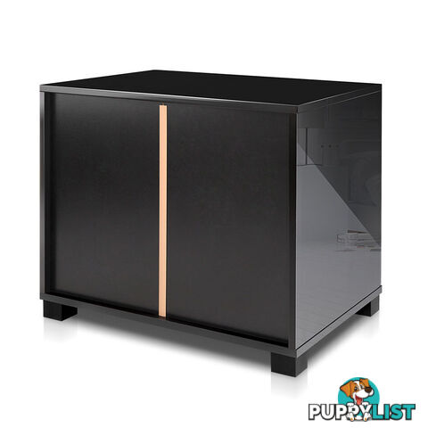 Glossy Bedside Table - Black