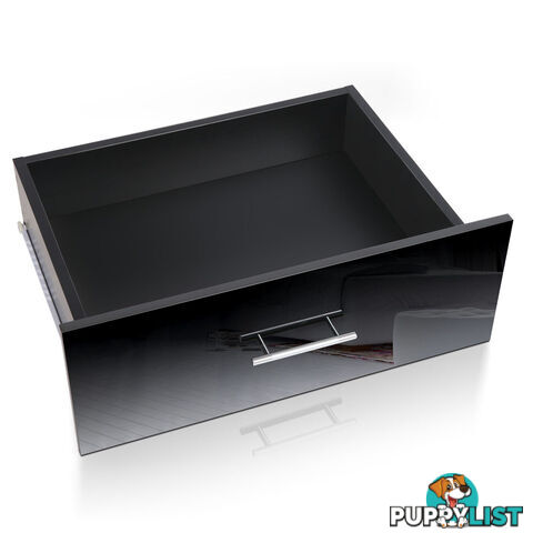 Glossy Bedside Table - Black