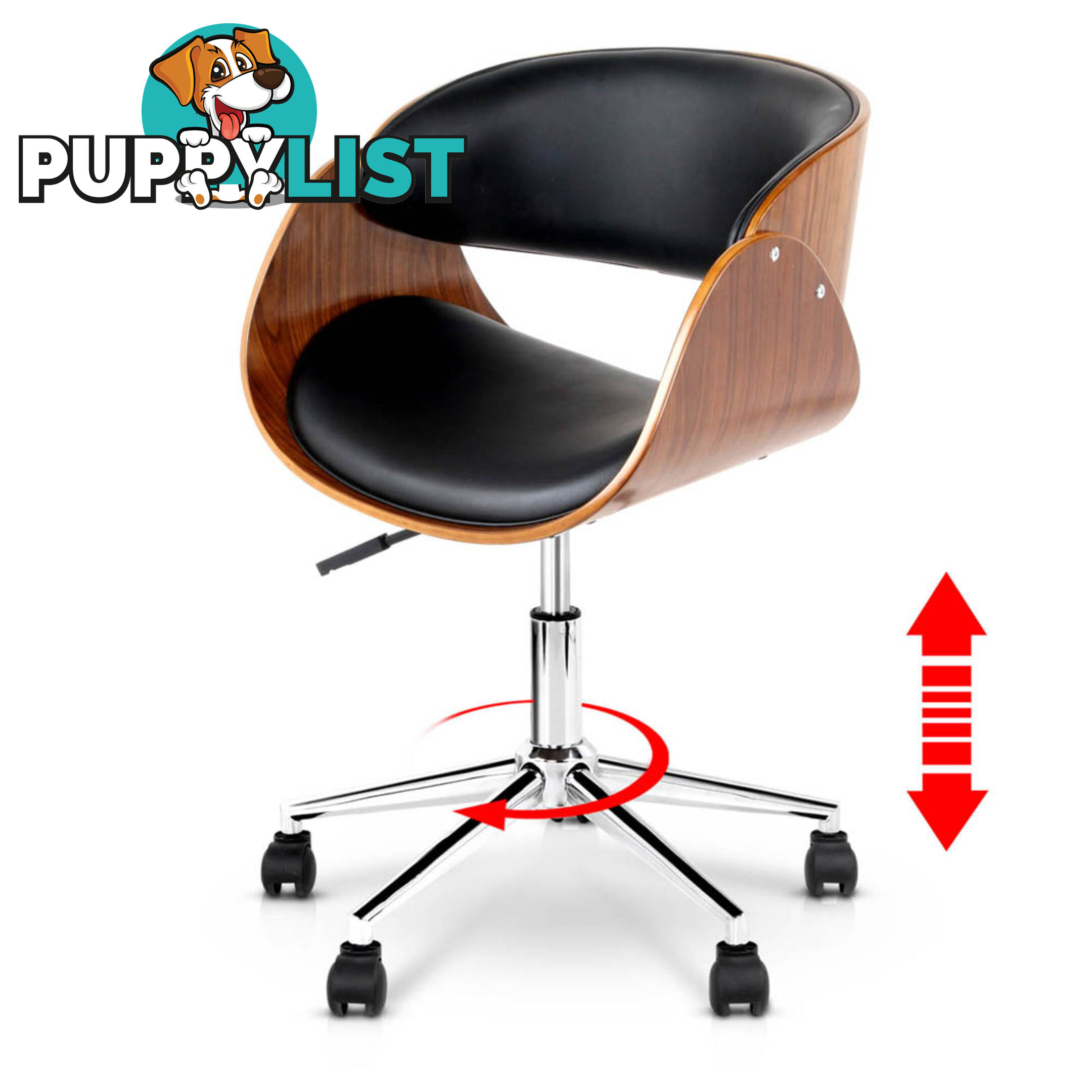 PU Leather Curved Office Chair