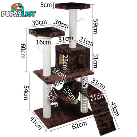 Cat Scratching Poles Post Furniture Tree House Brown