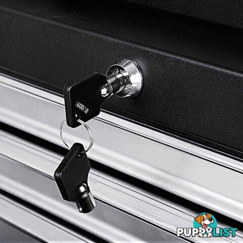 5 Drawers Roller Toolbox Cabinet  Black Grey