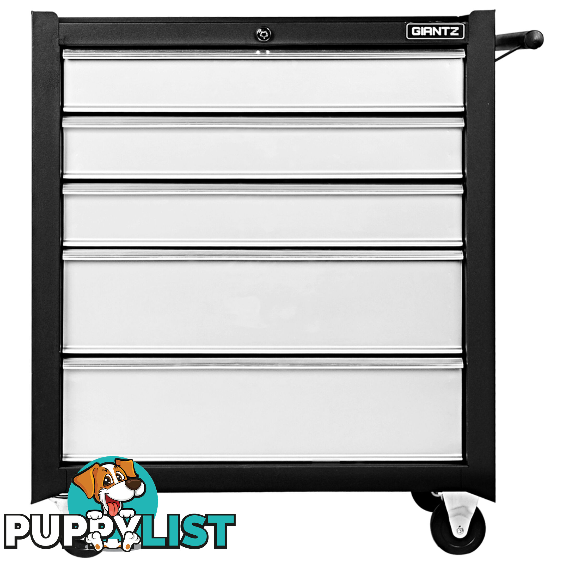 5 Drawers Roller Toolbox Cabinet  Black Grey