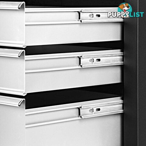 5 Drawers Roller Toolbox Cabinet  Black Grey