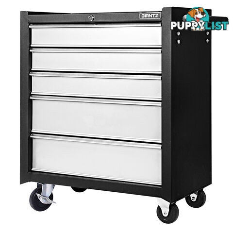 5 Drawers Roller Toolbox Cabinet  Black Grey