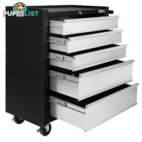 5 Drawers Roller Toolbox Cabinet  Black Grey