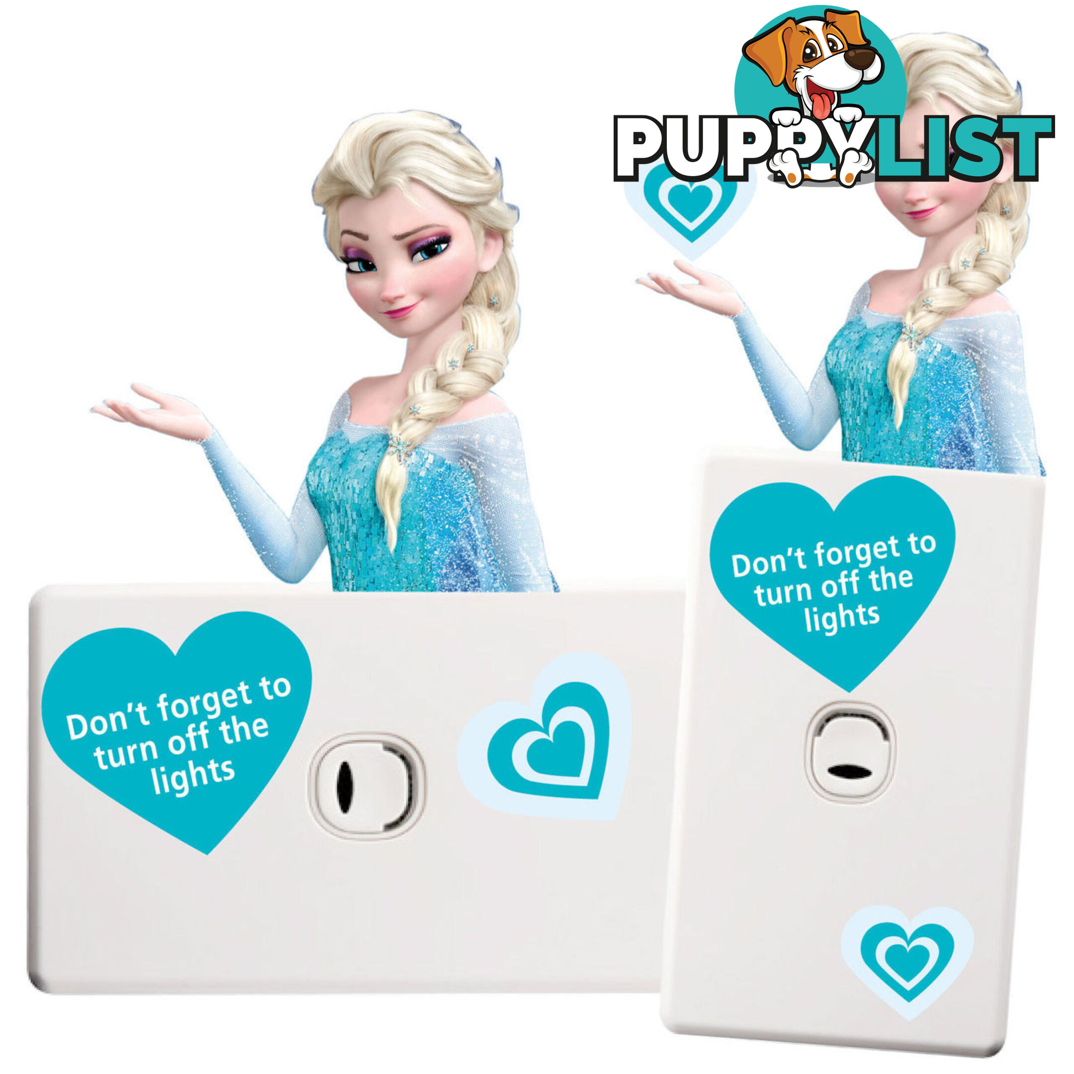 Frozen Elsa Light Switch Wall Sticker - Totally Movable