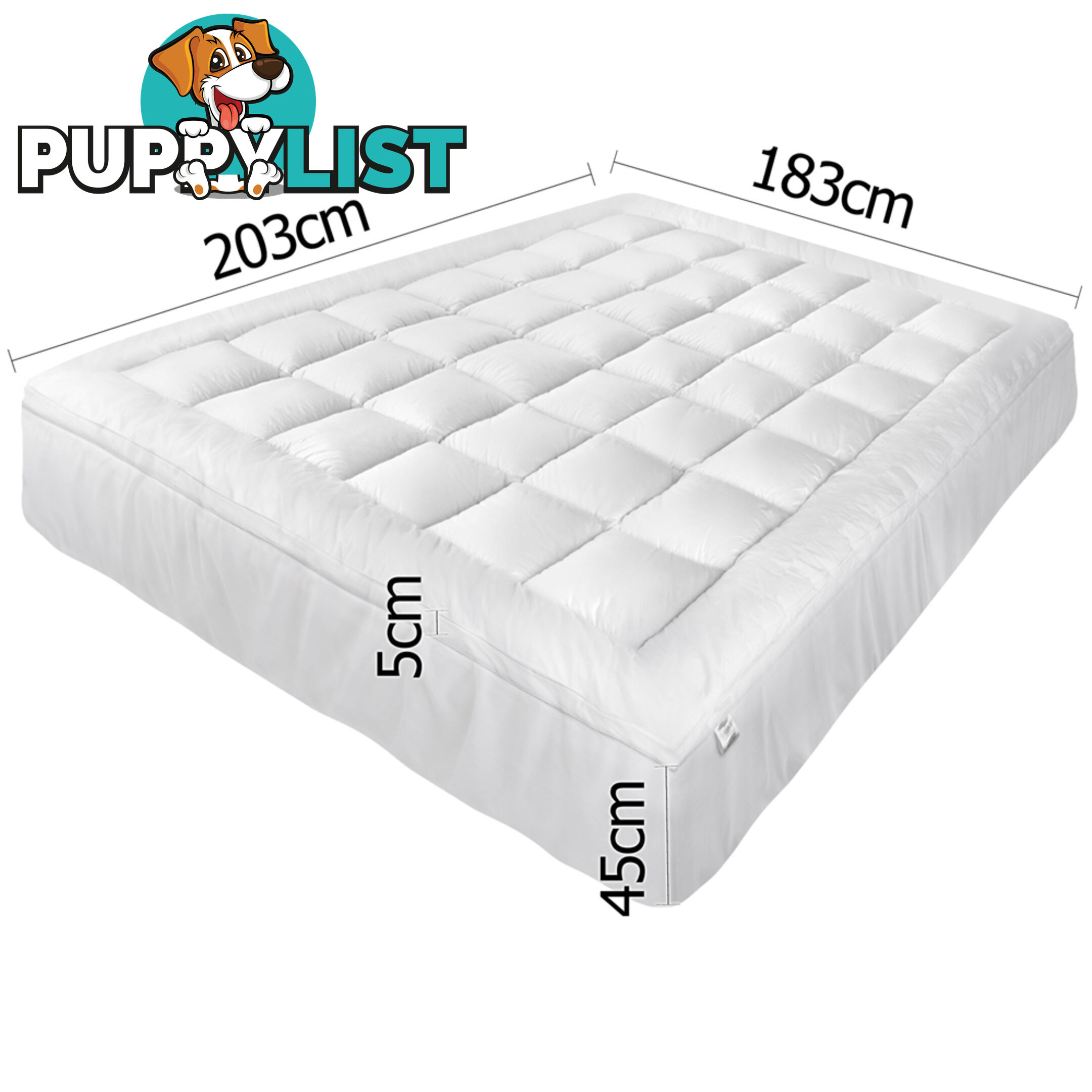 Pillowtop Mattress Topper Memory Resistant Protector Pad Cover King