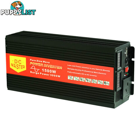 Pure Sine Wave 1500W Max 3000W 12V-230V Power Inverter Car Caravan Camping Boat