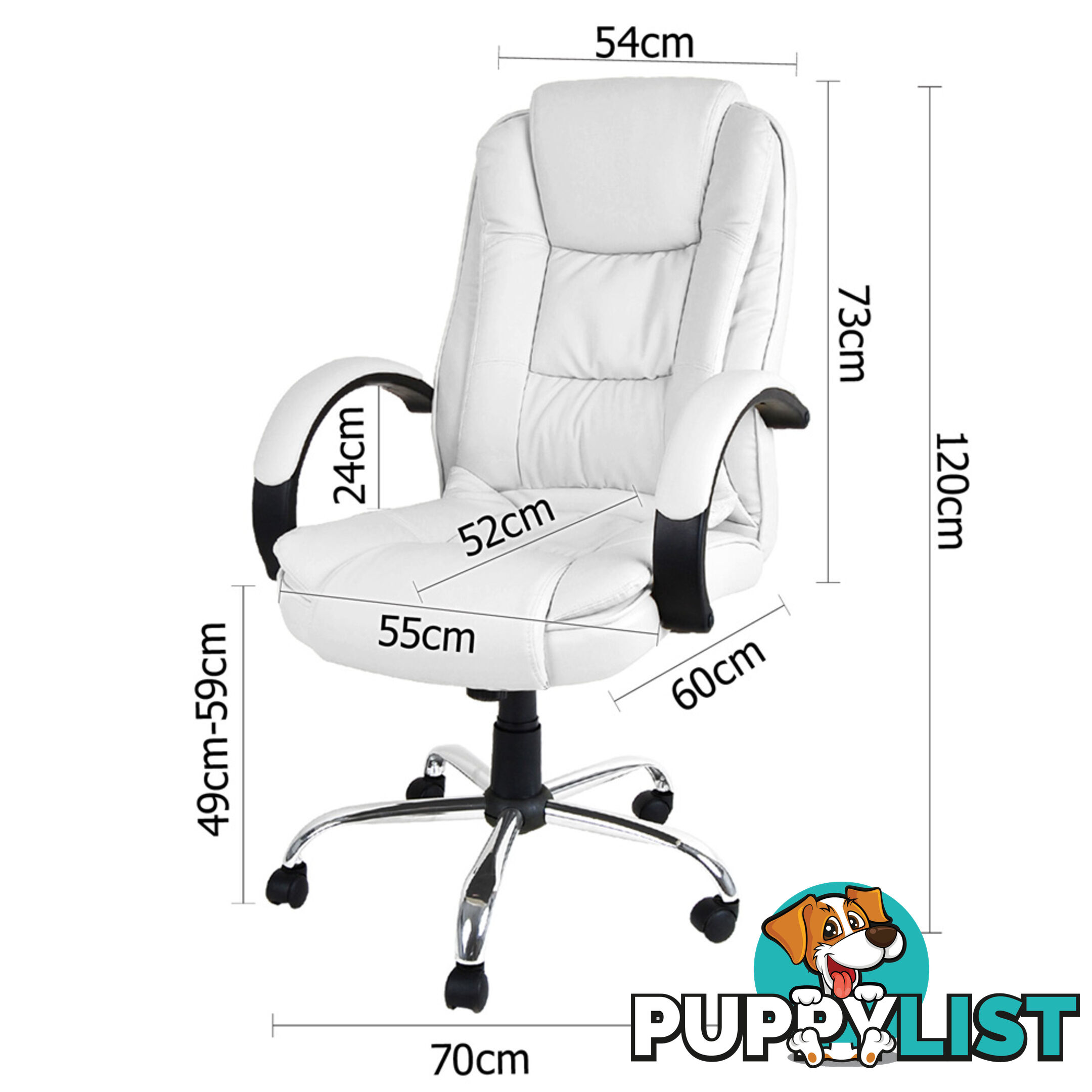 Executive PU Leather Office Computer Chair White