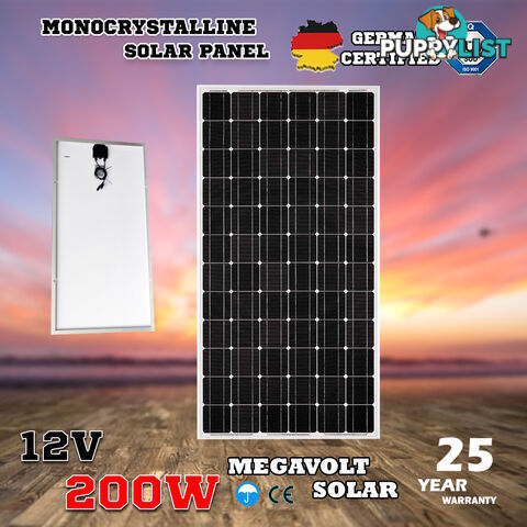 12V 200W Solar Panel Kit Home Generator Caravan Camping Power Mono Charging PWM