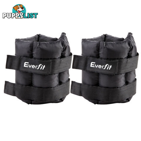 Set of 2 5 kg Wrist Ankle Weights Gym Training w/ Adjustable Pair Strap