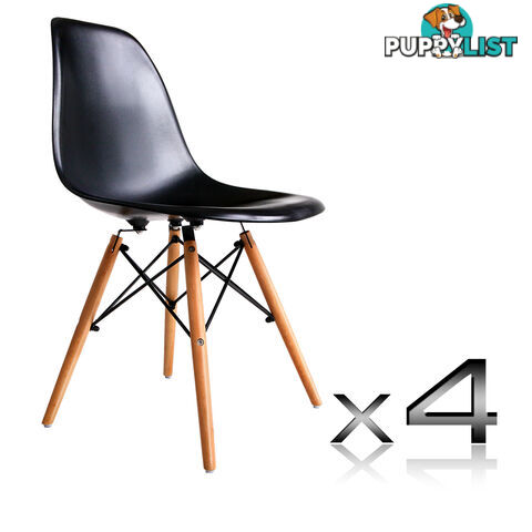 Set of 4 Dining Chair Black