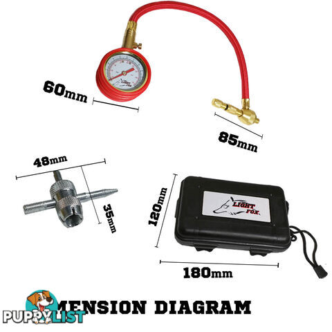 Rapid Tyre/Tire Deflator Air Deflators 4WD With Pressure Gauge Valve Tool