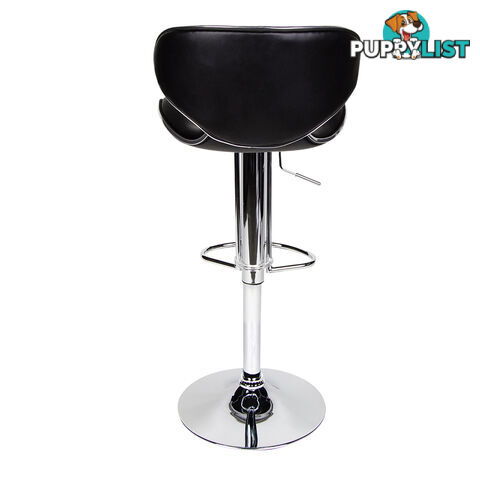 Set of 2 PU Leather Kitchen Bar Stool Black