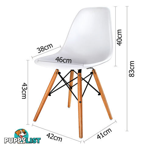 Set of 4 Dining Chair White