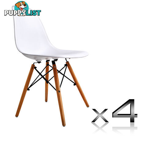 Set of 4 Dining Chair White