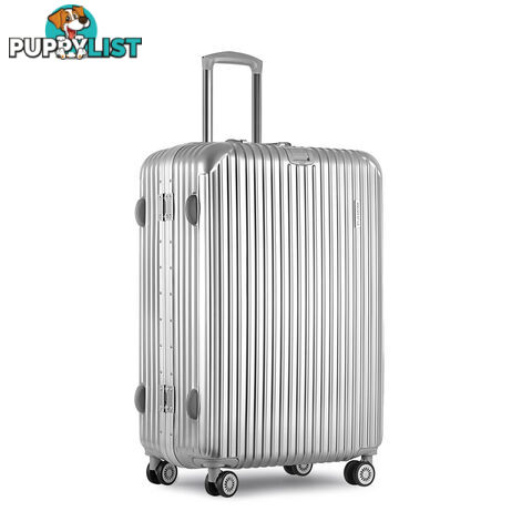 Hard Shell Travel Luggage with TSA Lock Silver