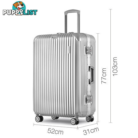 Hard Shell Travel Luggage with TSA Lock Silver