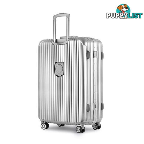 Hard Shell Travel Luggage with TSA Lock Silver